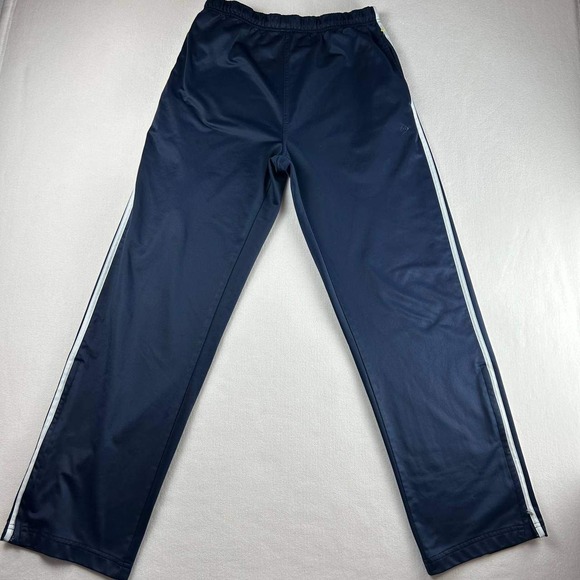 Dunlop Sports Brand Mini Embroidered Logo Navy Blue Striped Track Pants Men's L - Picture 1 of 8